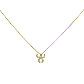 Culturesse Taurus Diamante Pendant Necklace (Gold)