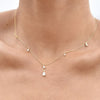 Culturesse Brita Dainty Teardrop Diamante Necklace (Gold)