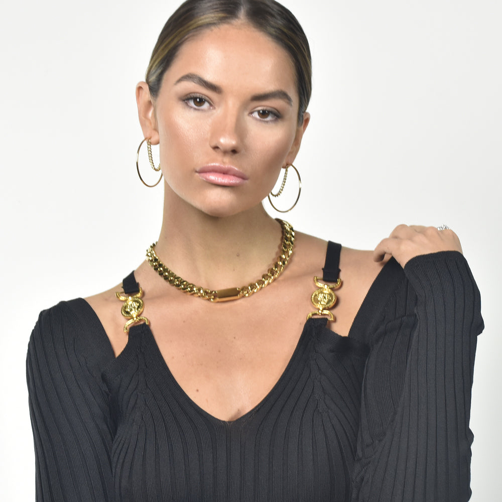 Culturesse Amabel Modern Muse Gold Chain Necklace (Gold)