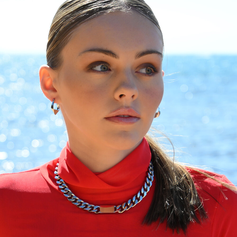 Culturesse Amabel Modern Muse Gold Chain Necklace (Silver)
