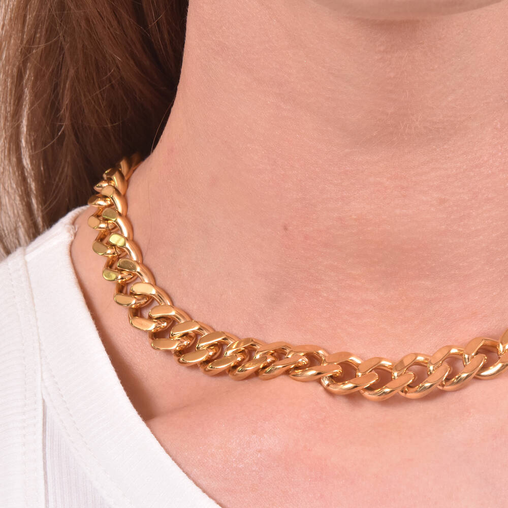 Culturesse Karmen Titanium Gold Chain Necklace