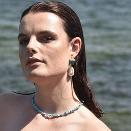 Culturesse Jacinta Beaded Natural Turquoise Necklace