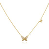 Culturesse Blythe Twin Butterfly Pendant Necklace (Gold)