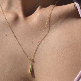 Culturesse Priscilla Modern Fine Drop Necklace (Gold)