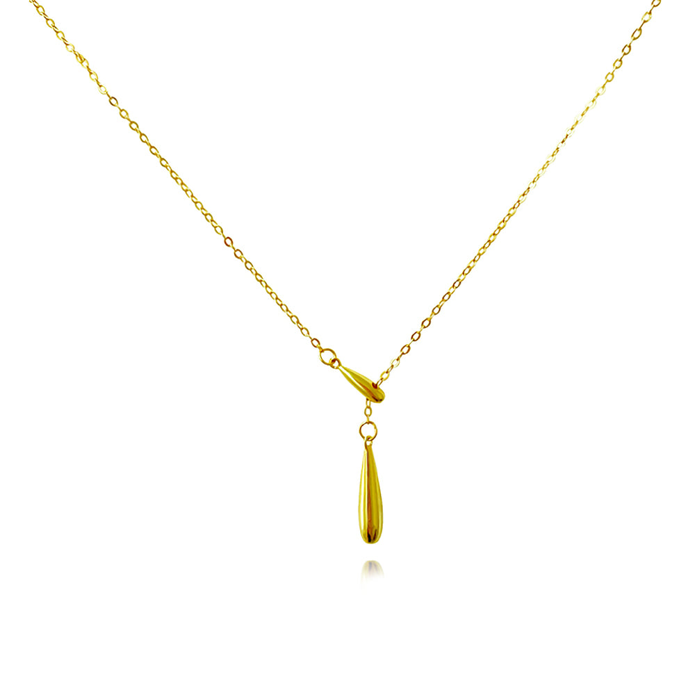 Culturesse Priscilla Modern Fine Drop Necklace (Gold)