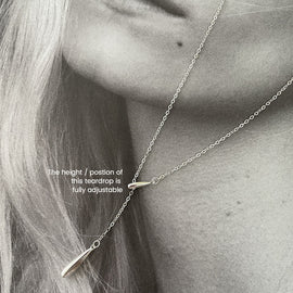 Culturesse Priscilla Modern Fine Drop Necklace (Silver)