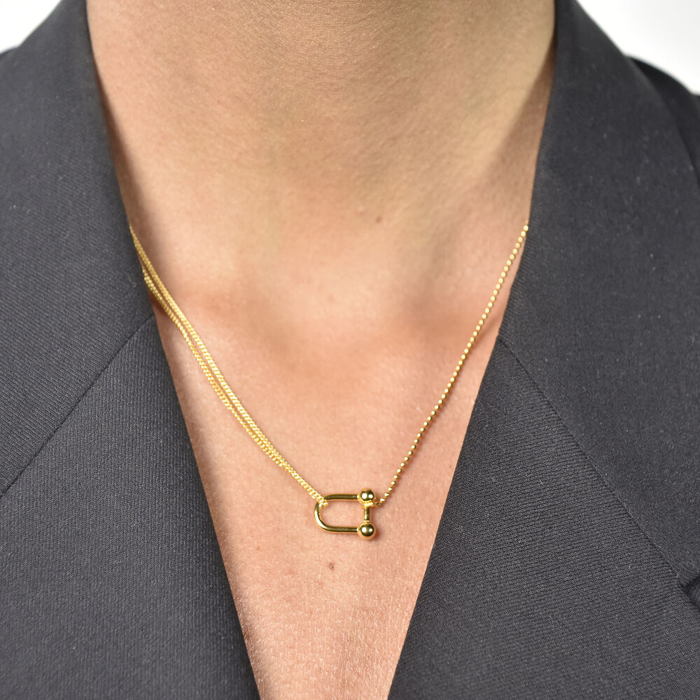 Culturesse Astra Dual Link Pendant Chain Necklace