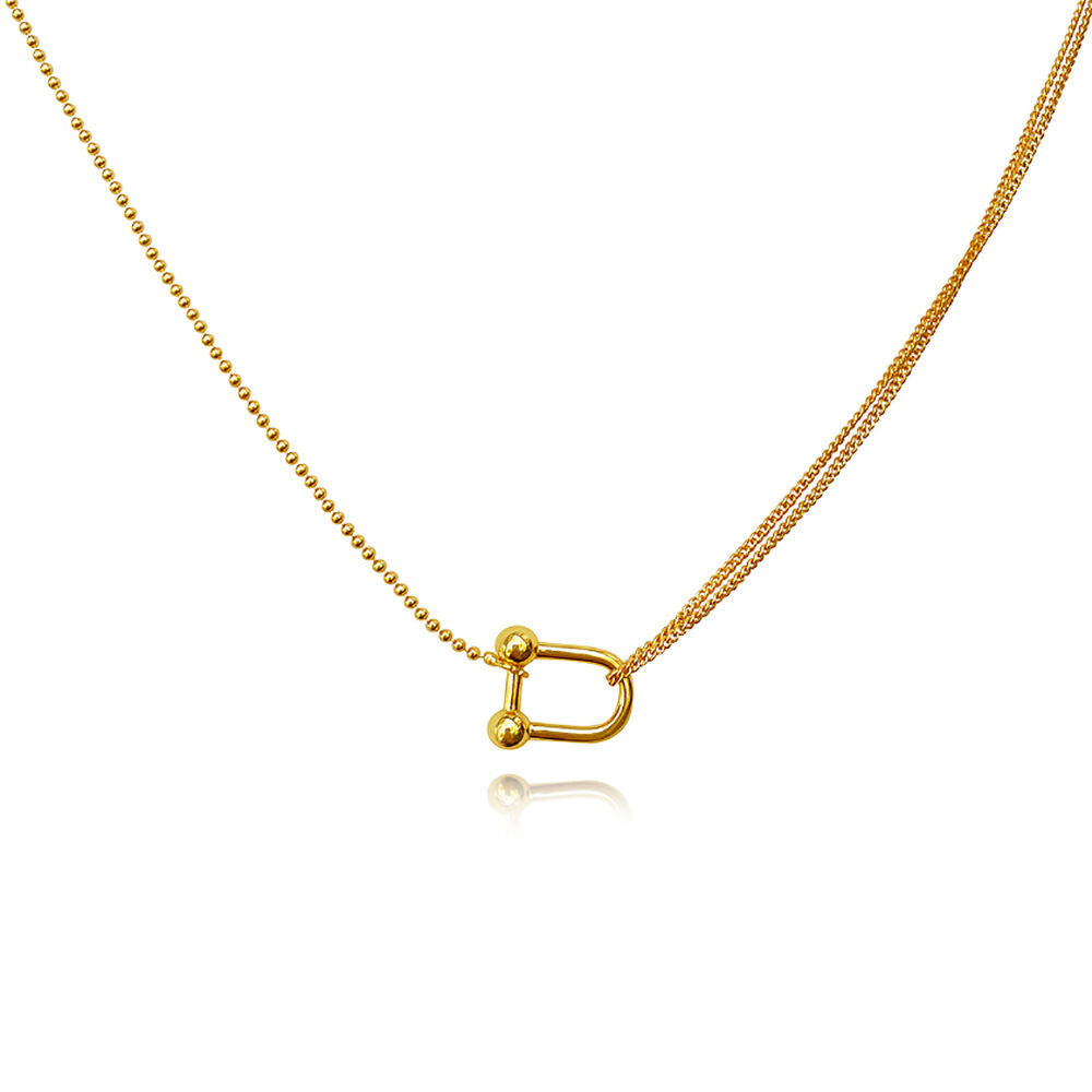 Culturesse Astra Dual Link Pendant Chain Necklace