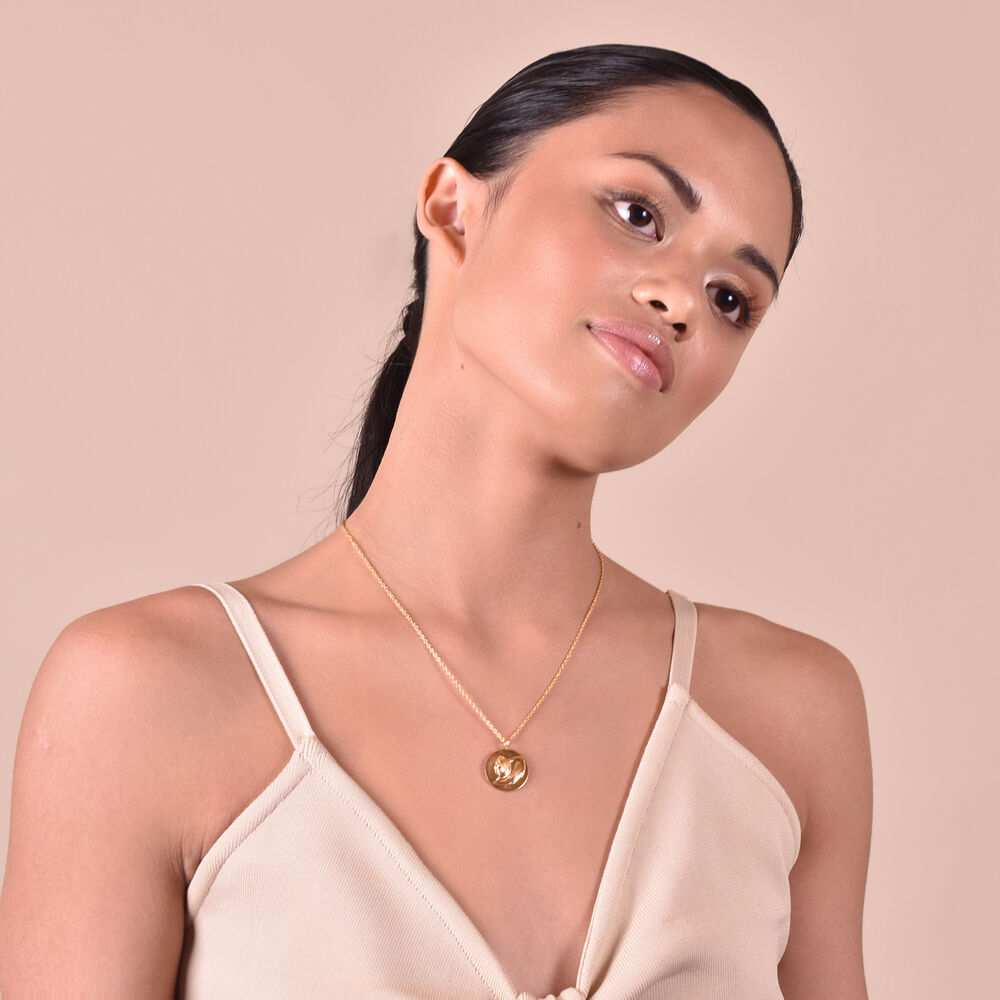 Culturesse She Is Virgo Artisan 24K Gold Zodiac Pendant Necklace