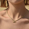 Culturesse Merida Wavy Chain Necklace (Green Stone)