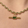 Culturesse Merida Wavy Chain Necklace (Green Stone)