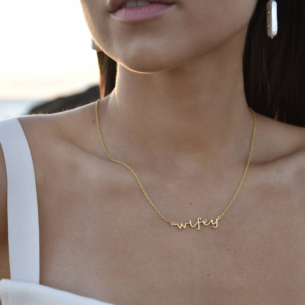 Culturesse You Are My Wifey Necklace (24K Gold)