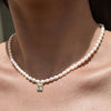 Culturesse Alaire Austrian Zircon Freshwater Pearl Necklace (Gold)