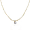 Culturesse Alaire Austrian Zircon Freshwater Pearl Necklace (Silver)