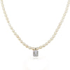 Culturesse Alaire Austrian Zircon Freshwater Pearl Necklace (Silver)