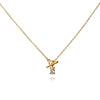 Culturesse Bjarne Zircon Toggle Pendant Necklace (Gold)