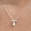 Culturesse Bjarne Zircon Toggle Pendant Necklace (Silver)
