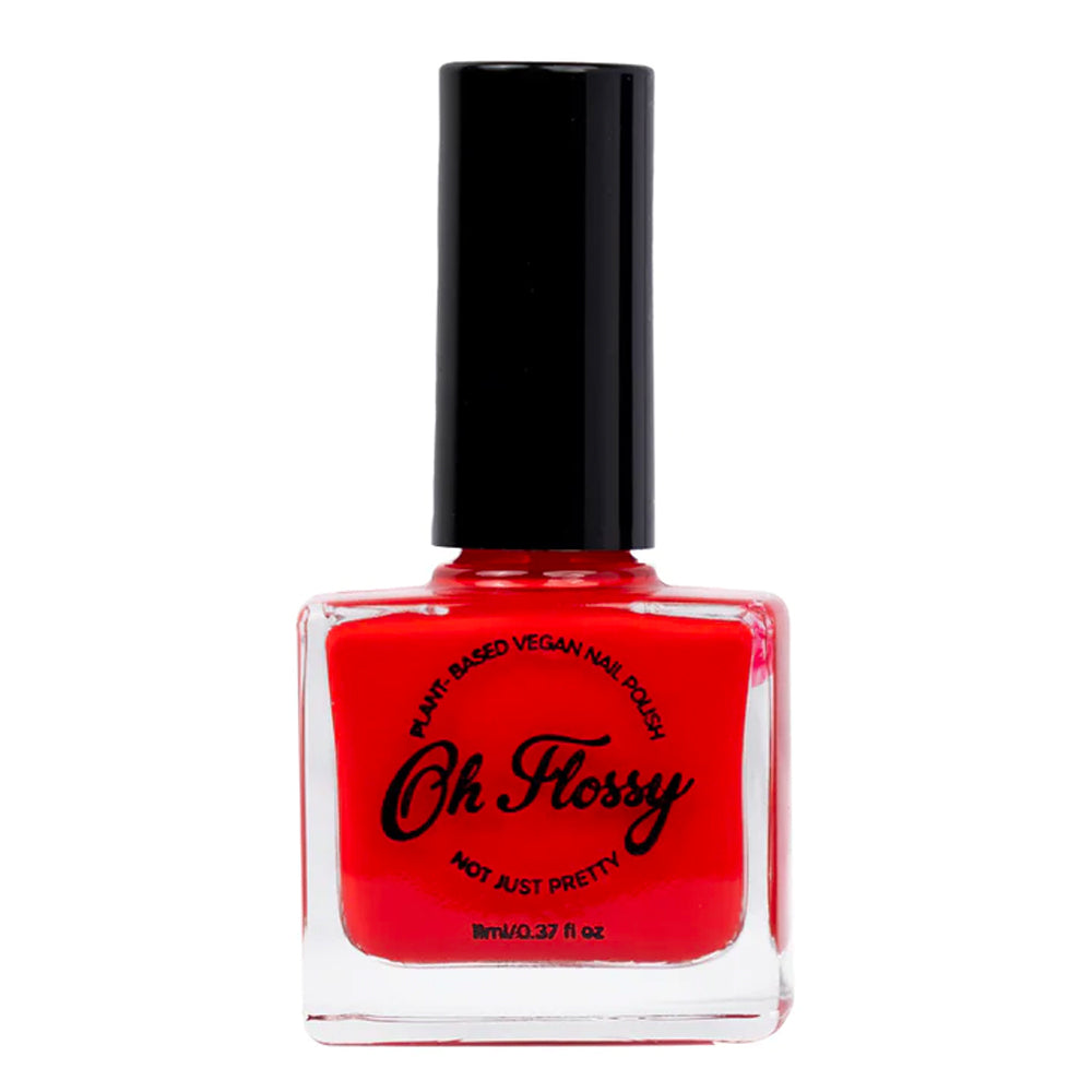 Oh Flossy Childrens Kids Energetic Red Plant Based Nail Polish