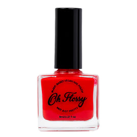Oh Flossy Childrens Kids Energetic Red Plant Based Nail Polish