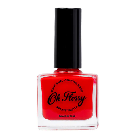Oh Flossy Childrens Kids Energetic Red Plant Based Nail Polish