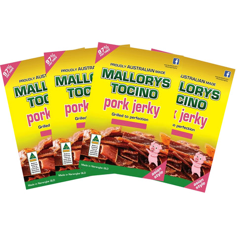 Mallorys Jerky Tocino Pork Jerky Sample Pack 4x40g (for Human Consumption)