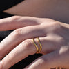 Culturesse Rue Artisan Twin Line Open Ring (Gold Vermeil)