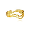 Culturesse Selene Artisan Lining Open Ring (Gold Vermeil)