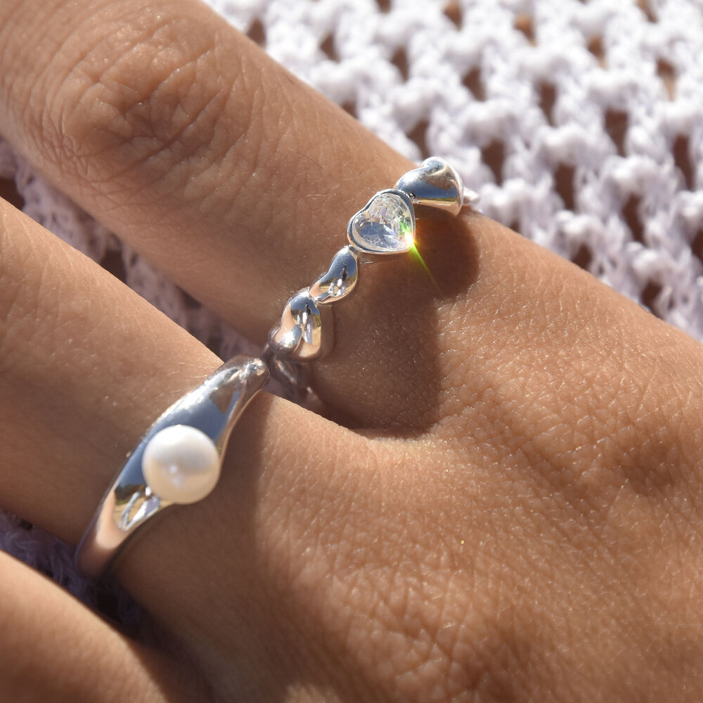 Culturesse Love Is All Around Artisan Open Ring (Silver)