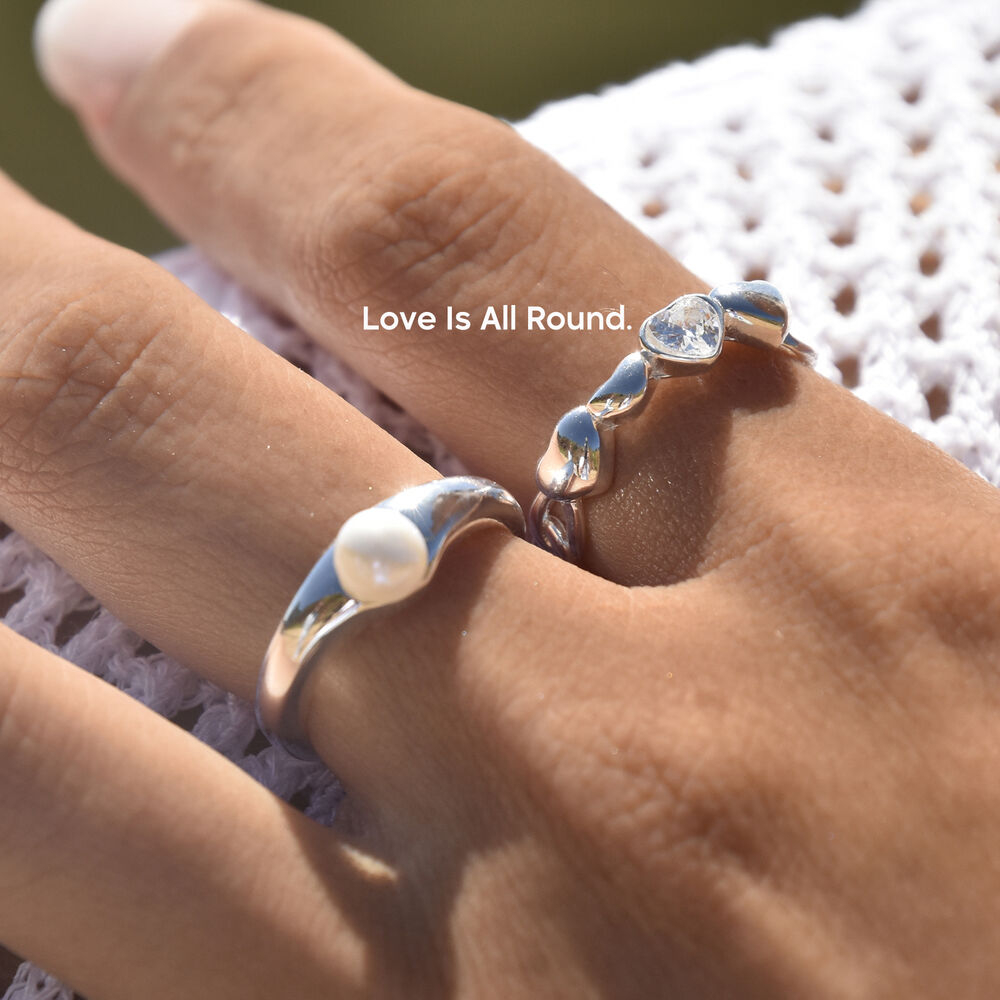 Culturesse Love Is All Around Artisan Open Ring (Silver)