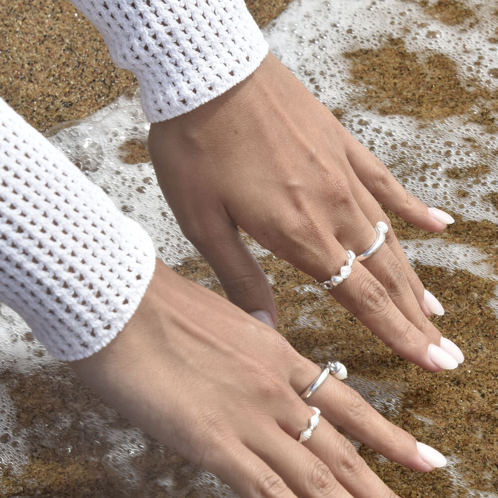 Culturesse Love Is All Around Artisan Open Ring (Silver)