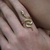 Culturesse Blythia Sculptural Serpent Open Ring (Gold)