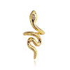 Culturesse Blythia Sculptural Serpent Open Ring (Gold)
