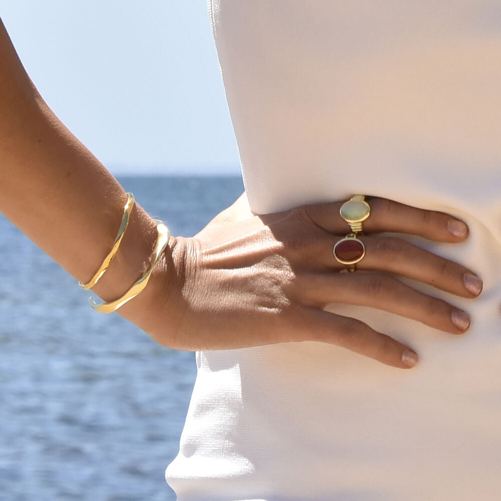 Culturesse Blaze Carnelian Quartz Open Ring