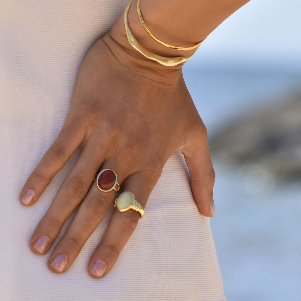 Culturesse Blaze Carnelian Quartz Open Ring