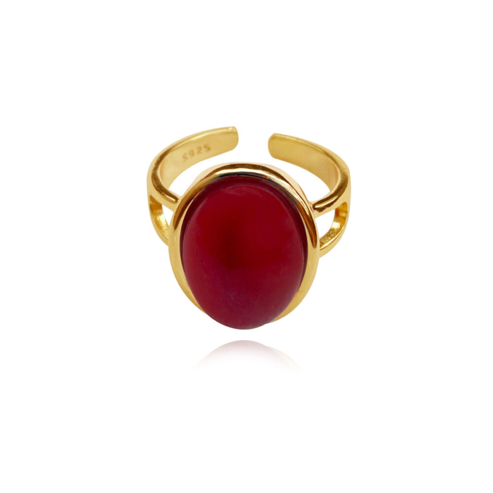 Culturesse Blaze Carnelian Quartz Open Ring
