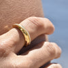 Culturesse Astre Artisan Diamante Wave Open Ring (Gold Vermeil)