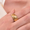 Culturesse Lux Gold Vermeil Croissant Open Ring