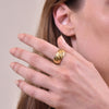 Culturesse Lux Gold Vermeil Croissant Open Ring