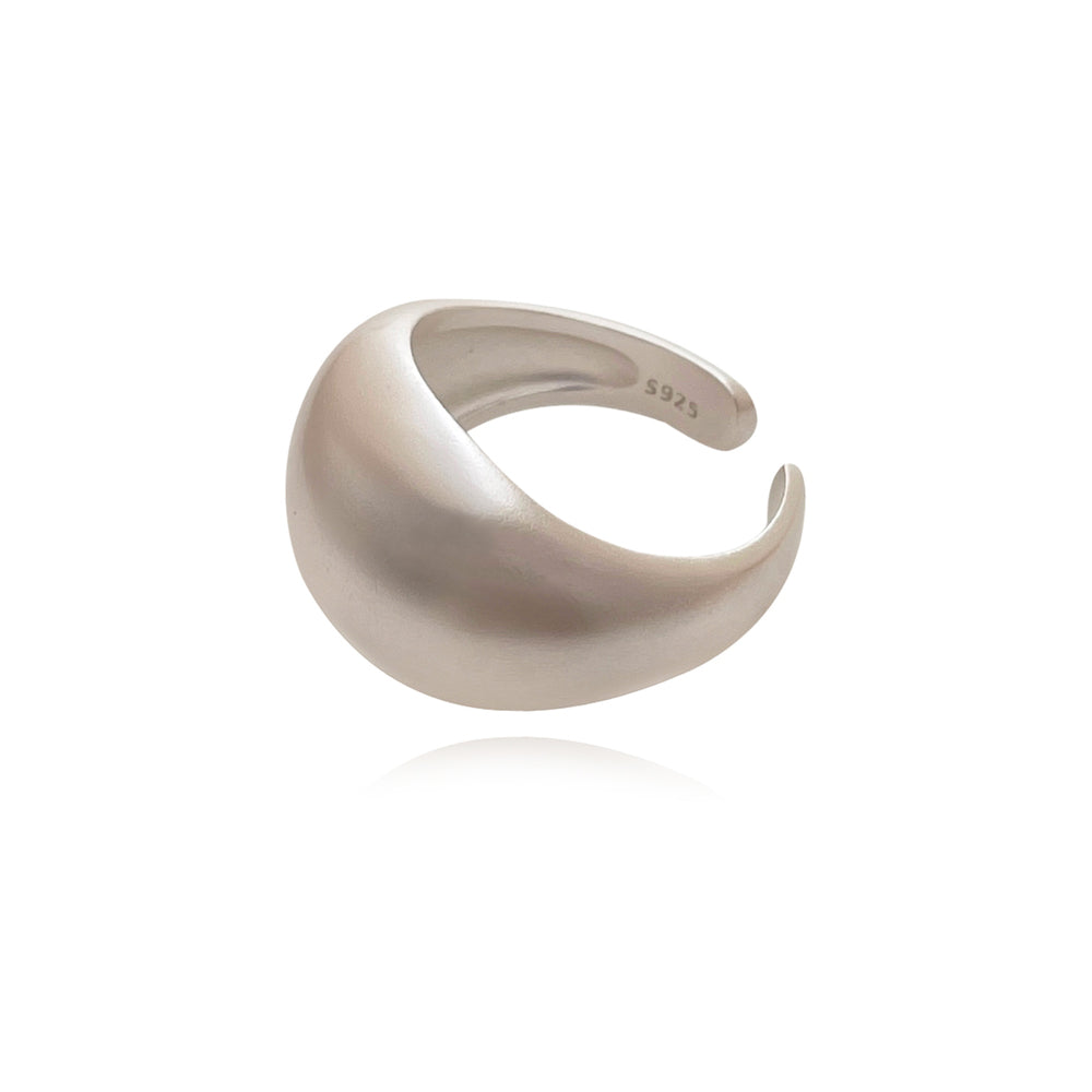 Culturesse Elvera Modern Dome Open Ring - Silver