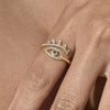Culturesse Una Artisan Evil Eye Open Ring (Gold)