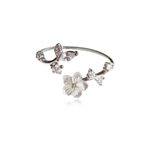 Culturesse Bryony Artisan Fine Floral Open Ring