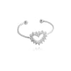 Culturesse Emir Fine Silver Heart Open Ring