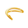 Culturesse Solana Art Deco Finger Lock Open Ring (Gold Vermeil)
