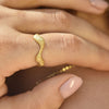 Culturesse Isaline Textured Wavy Open Ring (Gold)