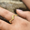 Culturesse Isaline Textured Wavy Open Ring (Gold)
