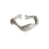 Culturesse Isaline Textured Wavy Open Ring (Silver)