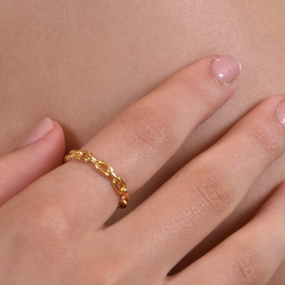 Culturesse Oslo Gold Vermeil Chain Open Ring