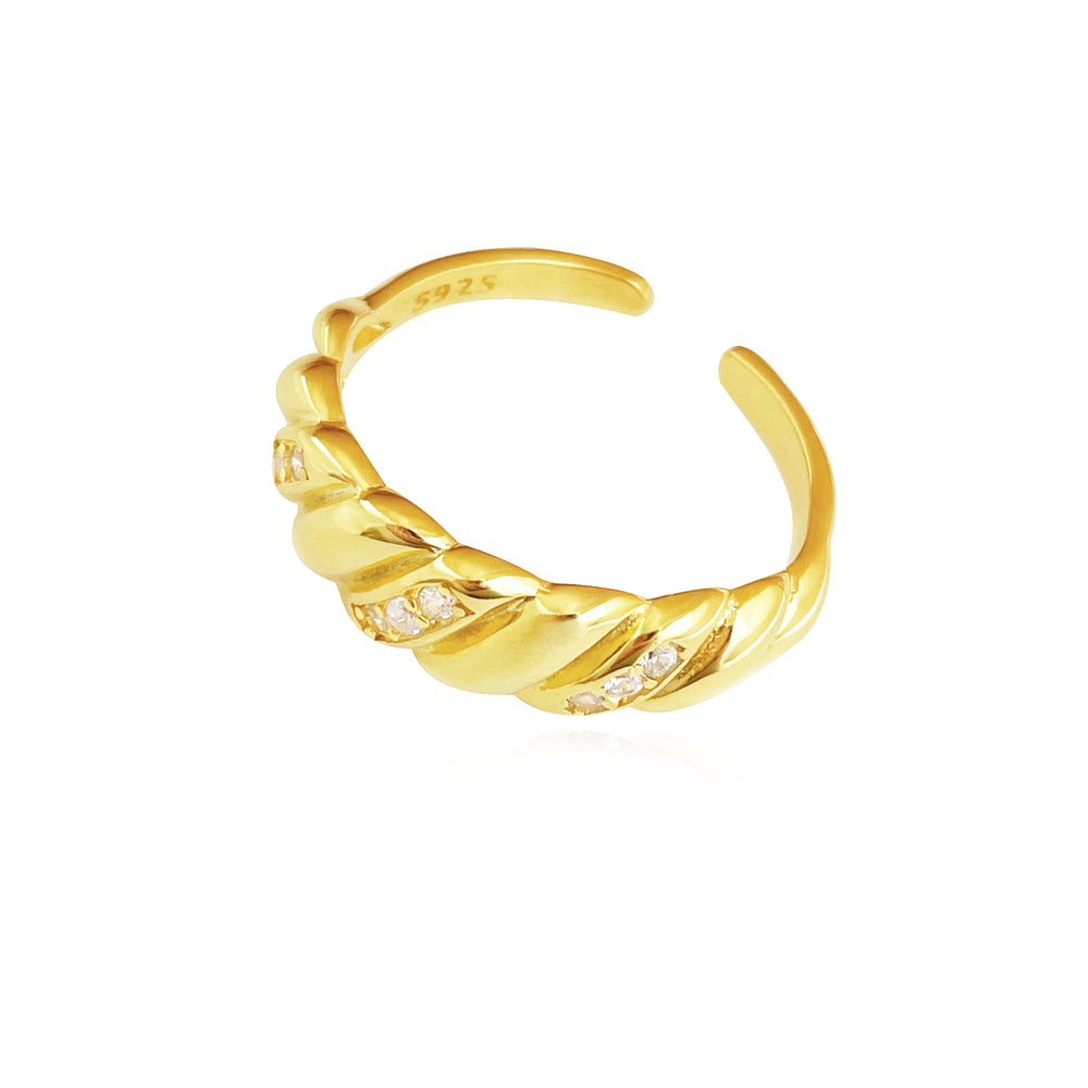 Culturesse Lanette Gold Vermeil Twisted Open Ring