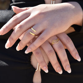 Culturesse Noora Sculpture Wrap Open Ring (Gold Vermeil)