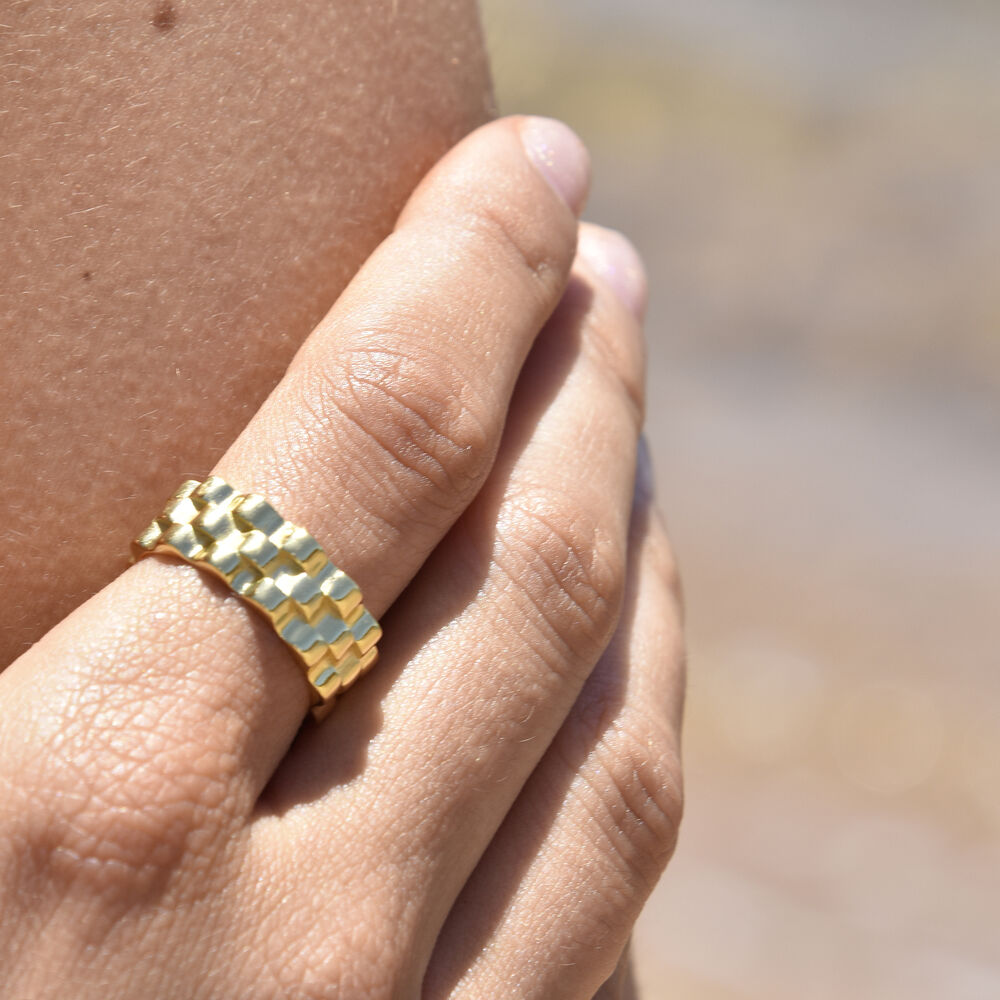 Culturesse Alexine Gold Vermeil Ripple Open Ring